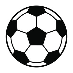 Fototapeta premium Soccer ball icon isolated on white background, black and white vector illustration.