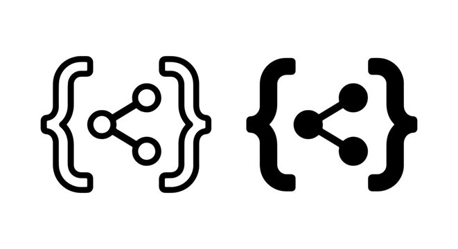 Data Structure Icons, Binary Tree Nodes, Network Connections, Abstract Technology Symbols