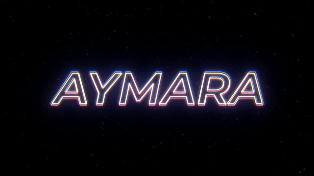 : Aymara Neon Sign Text with Classic Retro Theme
