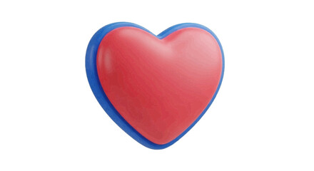 Obraz premium Vector illustration of 3d rendered red and blue textured heart on a transparent background