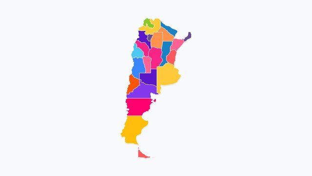 Clean Flat Color Map of Argentina - High Resolution 4K Geography