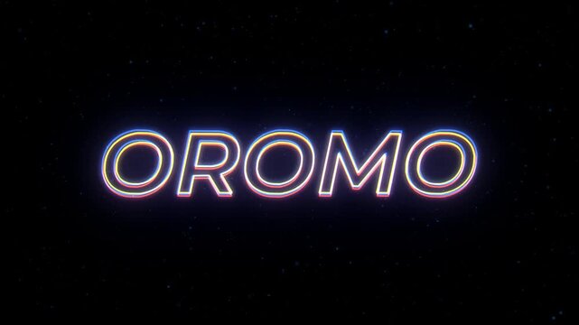 Oromo Neon Sign Text with Classic Retro Theme