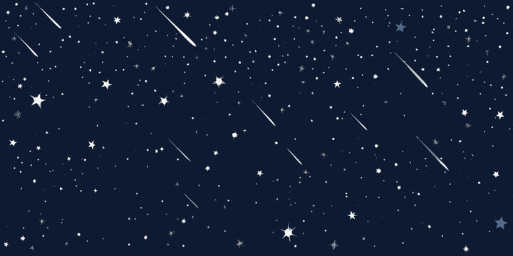 starry night sky with shooting stars dark cosmic background