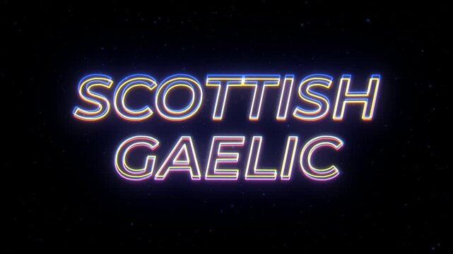 Scottish Gaelic Neon Sign Text with Classic Retro Theme