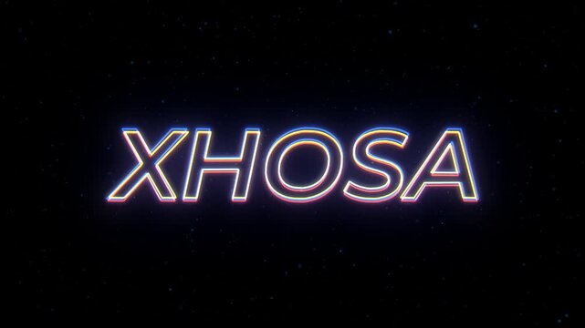  Xhosa Neon Sign Text with Classic Retro Theme