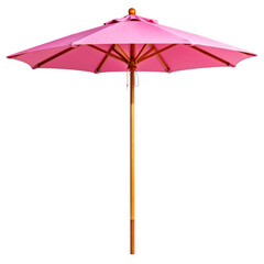 Obraz premium Pink patio umbrella with wooden pole as transparent PNG isolated on transparent background