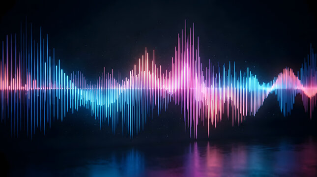 Colorful sound wave graphic display.