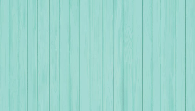 Seamless vector background of vertical wooden planks in a fresh mint turquoise color. Elegant rustic timber texture with organic grain details, perfect for coastal decor and modern interior design.