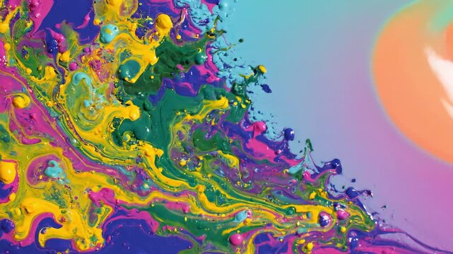 painting abstract art mixing colorful wallpaper flow texture color mix design liquid