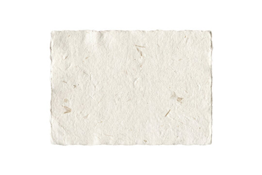 Rectangle of handmade textured paper as cut out PNG isolated on transparent background