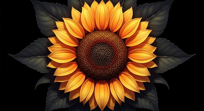 A vibrant sunflower in full bloom a detailed macro shot showcasing nature's golden beauty and intricate details
