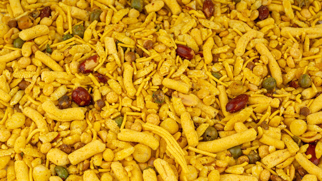 Khatta meetha namkeen textured background