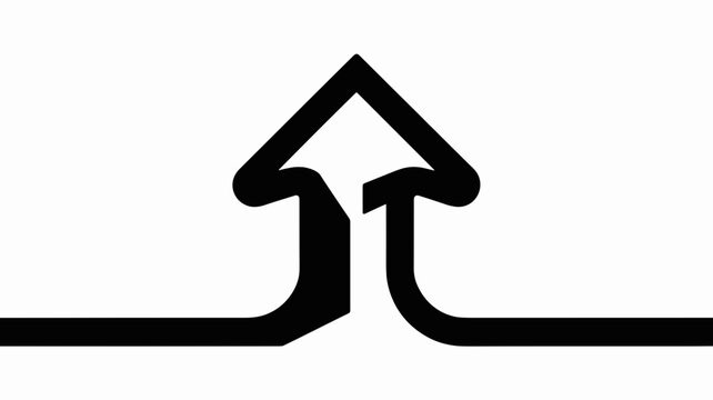 Arrow forming an open doorway threshold &ndash; Ideal for transition management, new beginnings, or recruitment and career opportunities.