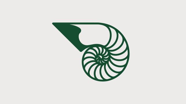 Green arrow transforming into a nautilus spiral &ndash; Great for eco-friendly branding, biological research, or life cycle marketing.