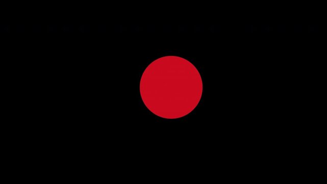 A motion graphics animation featuring a red square transforming into a red dot, then evolving into a dynamic red cross symbol against a black background.
