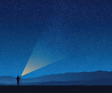 Star Gazing: A Silhouette Illuminates the Night Sky