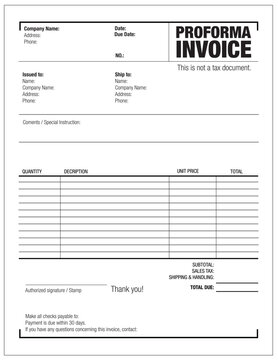 Proforma Invoice Template for Business and Freelance Use