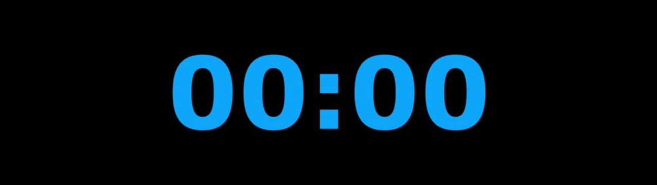 Countdown Digital Clock Animation 5 to 0 second on black background. Countdown clock timer. Animation of glowing 5 to 0 second countdown timer 4k video 5 Seconds countdown