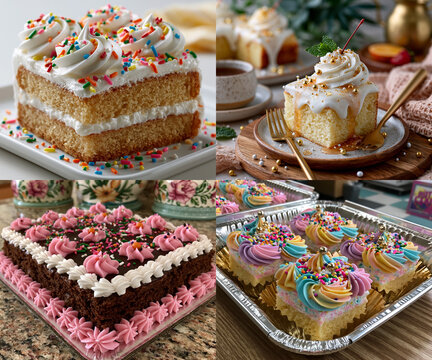 Homemade Sheet Cake Dessert Background