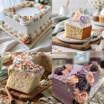 Homemade Sheet Cake Dessert Background