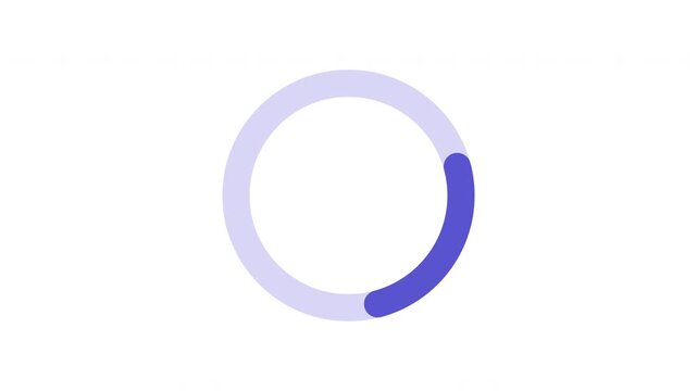 4K Animated Loading Spinner Icon Loop Seamless White Background Motion Graphics Overlay