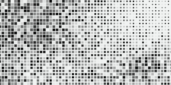 Abstract black and white geometric background pattern. Hexagon pattern with gradation. Separate layers with the ability to edit. Halftone hexagon retro simple pattern. Vector honeycomb.