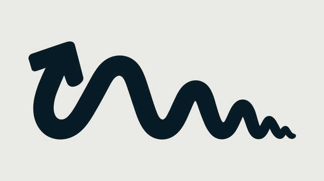 Arrow loop forming a rollercoaster track &ndash; Suitable for stock market analysis, economic cycle reports, or risk management.