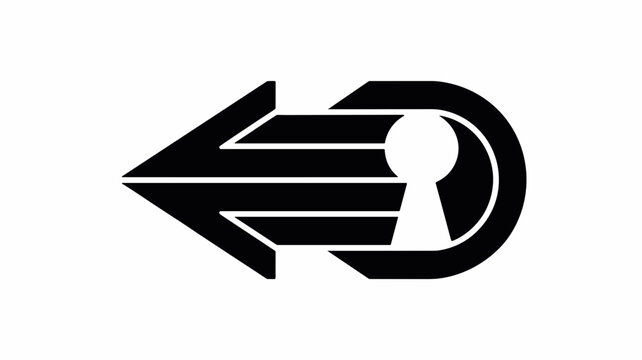 Geometric arrow and keyhole aperture &ndash; Ideal for password security, investigative journalism, or mystery-themed content.
