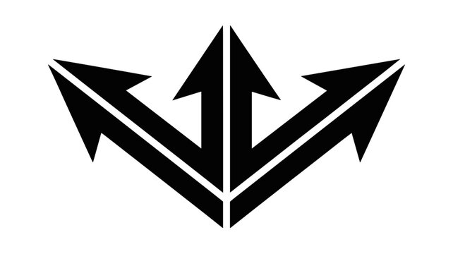 Tonal contrast Y-split arrow &ndash; Ideal for creative agencies, binary logic systems, or exploring contrasting business options.