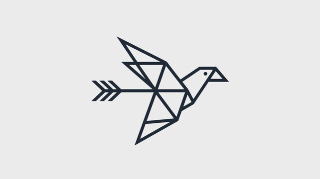 Origami bird folded from a vector arrow &ndash; Ideal for creative agencies, paper manufacturing, or innovative flight-themed branding.