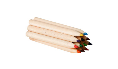 Fototapeta premium Colored Wooden Pencils Set Isolated PNG, School and Drawing Supplies on Transparent Background