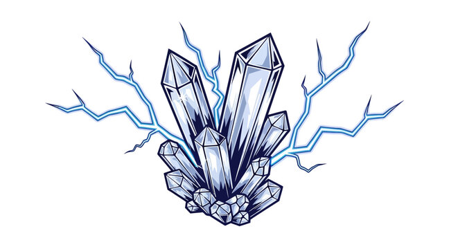 Dynamic electric quartz crystals with blue energy sparks