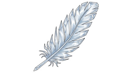 Detailed feather in monochrome on white background © Mark