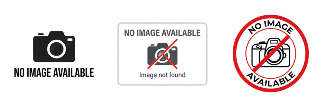Set and collection of image not available placeholder icon isolated on white background