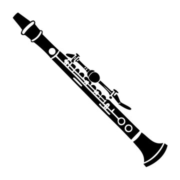 oboe instrument symbol icon silhouette illustration for classical orchestra music performance and acoustic design