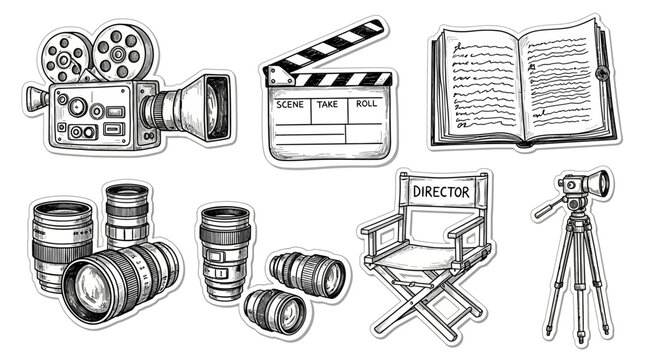 Film making and movie production icons.