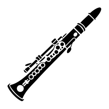 oboe instrument symbol icon silhouette illustration for classical orchestra music performance and acoustic design