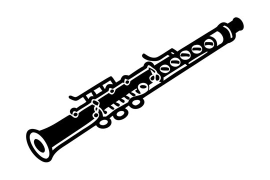 piccolo flute instrument silhouette illustration for music band orchestra and sound design