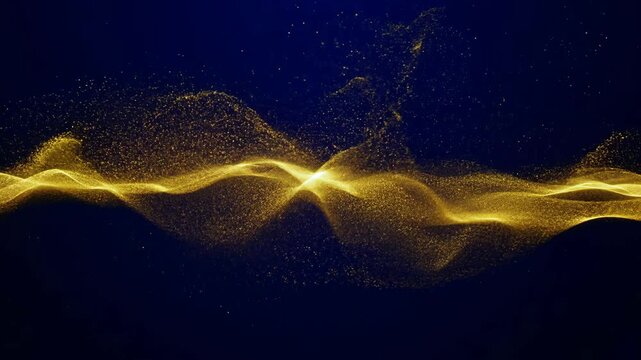 Golden Wave Abstract Art: A Digital Masterpiece