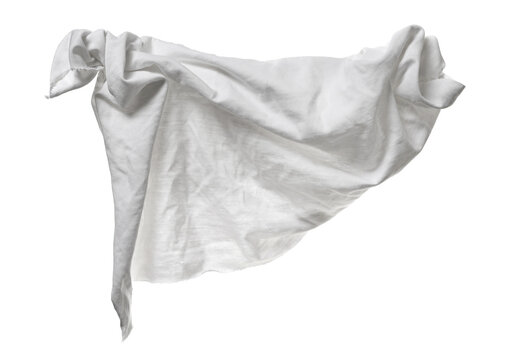Cloth torn hanging isolated on white background, clipping path