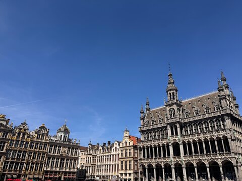 Pr&auml;chtige Fassaden der Gildenh&auml;user am Grand Place in der Altstadt von Br&uuml;ssel, Belgien