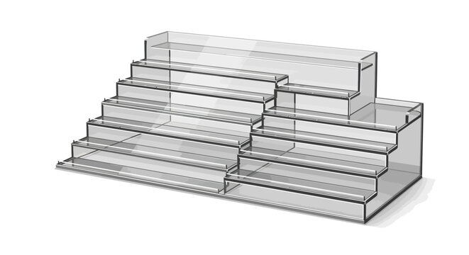 Multi-tier transparent acrylic display stand for retail products