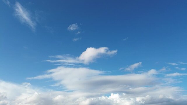 Clear Blue Sky with Soft Clouds Aerial View in Turkey