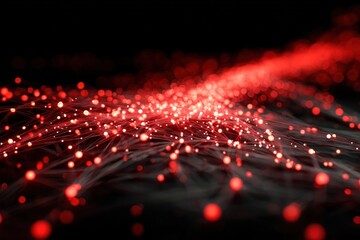 Abstract Digital Network with Red Light Emissions © Novanture
