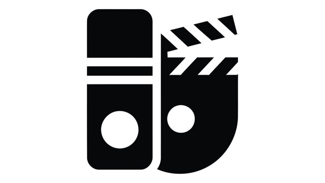 Director cut movie disc icon, film production symbol, cinema media vector illustration, movie industry graphic design