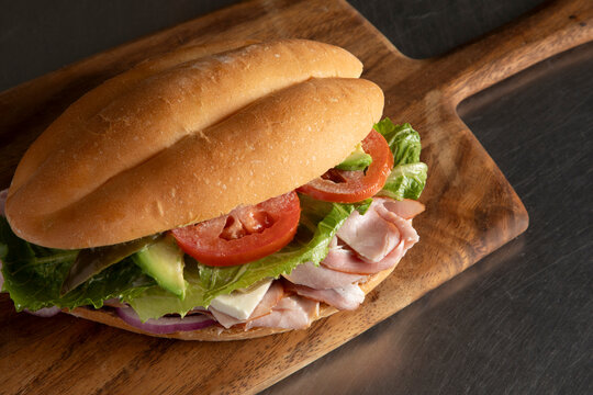 Fresh deli sandwich on bun