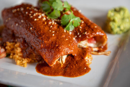 Enchiladas with mole sauce