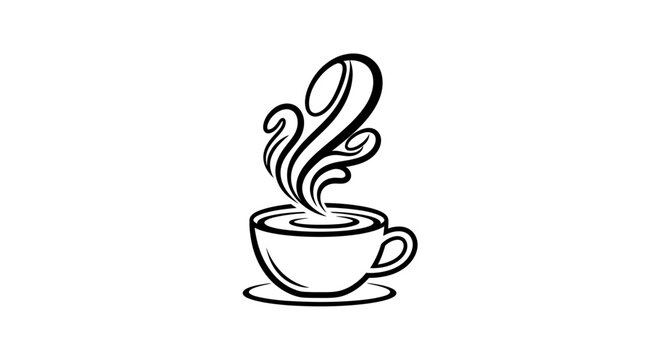 Steaming hot cup of coffee.