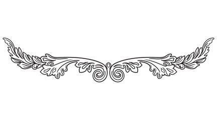 Fototapeta premium Elegant horizontal floral hand drawing design element vector illustration