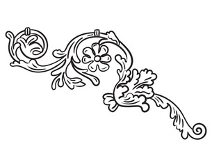 Obraz premium Decorative thin floral hand drawing design element vector illustration